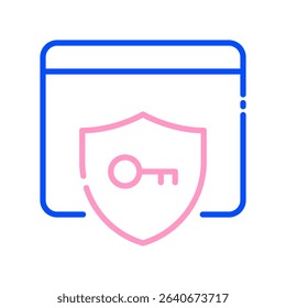 Secure Login Vector for Bank Account Protection. Password access icon, two-factor authentication design, finance safety concept