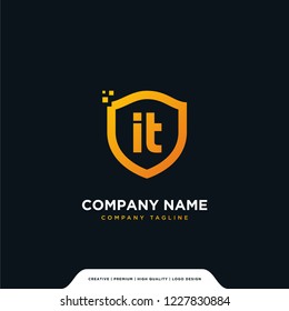 it secure logo company vector