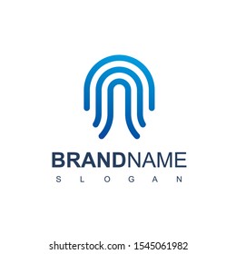 Secure Logo With Fingerprint Symbol