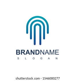 Secure Logo With Fingerprint Symbol