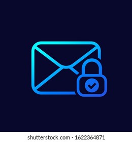 secure mail, email icon for web
