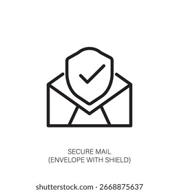 Sobre de correo seguro con icono de escudo