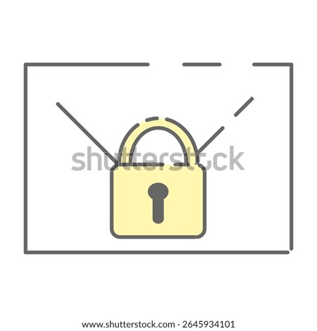 Secure Mail Icon with Locked Padlock Symbol