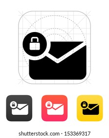 Secure mail icon on white background. Envelope signs for web and applications. Vector illustration.