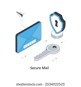 Ilustración de stock isométrica de Secure Mail. EPS Archivo ilustración de stock