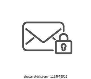 Secure Mail line icon. Private Message correspondence sign. E-mail symbol. Quality design element. Classic style. Editable stroke. Vector