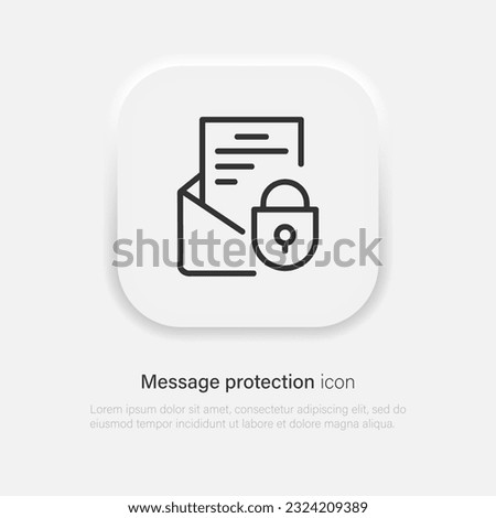 Secure mail and privacy of correspondence line icon. Email with lock vector outline sign. Vector EPS 10