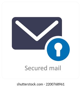 Secure Mail And Mail Security icon concept