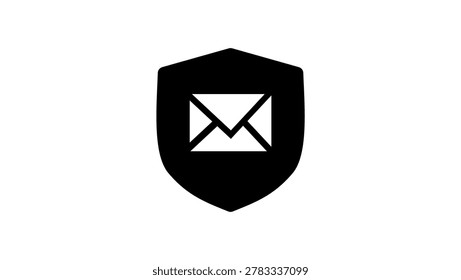 Secure mailbox, black isolated vector silhouette