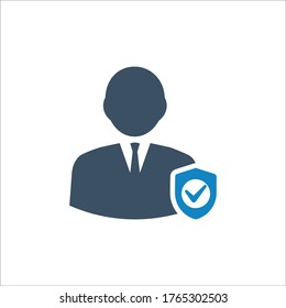 Icono de hombre seguro (ilustración vectorial)