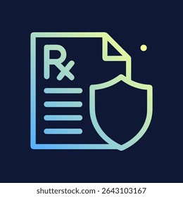Ilustração de escudo de prescrição de medicação segura. Ilustração de símbolo de ícone