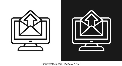 Icono De Mensaje Seguro En Estilo De Línea En Blanco Y Negro