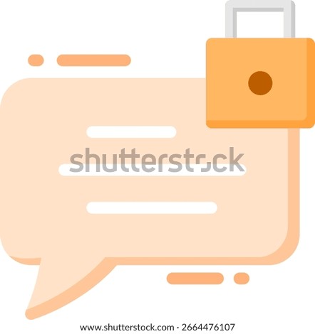 Secure Message Icon with Padlock Symbol