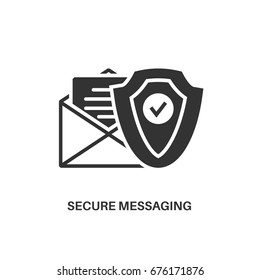 Secure messaging. Internet security information protection minimal flat icon