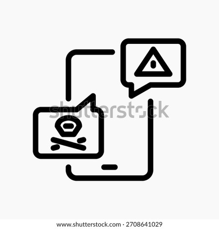 Secure Mobile icon in line style, indicating device protection, app security, and encrypted mobile operations.