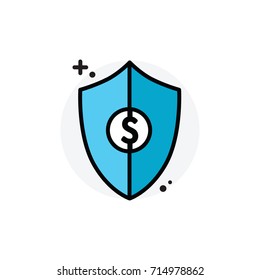 Secure money concept Isolated Line Vector Illustration editable Icon