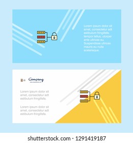 Secure network abstract corporate business banner template, horizontal advertising business banner.