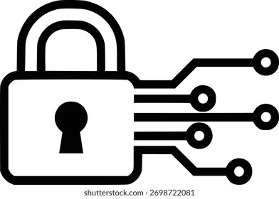 Secure Network Connection Icon: Professional Cybersecurity Technology Concept Illustration