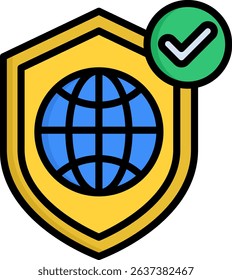 Secure Network Icon Lineal Color Vector Illustration