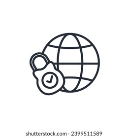 secure network icon. vector.Editable stroke.linear style sign for use web design,logo.Symbol illustration.