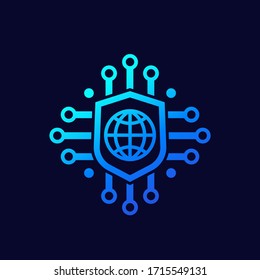 Secure Network And Online Security Vector Icon