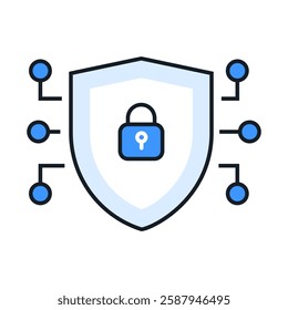 Secure Network Shield Icon – Cyber Defense and IT Infrastructure Protection