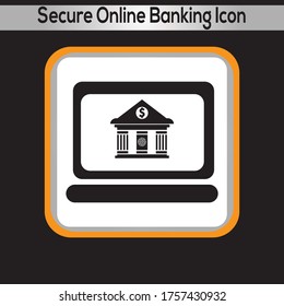 Secure Online Banking Icon. vector graphics 