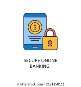 Secure Online Banking Vector Filled Outline Icon Design illustration. Banking and Payment Symbol on White background EPS 10 File