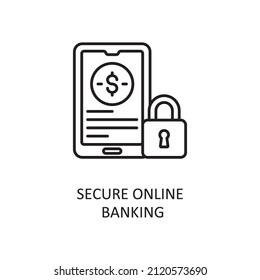 Secure Online Banking Vector Outline Icon Design illustration. Banking and Payment Symbol on White background EPS 10 File