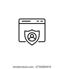 Diseño de iconos de esquema de privacidad de usuario de navegación segura en línea