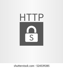 Secure online connection icon  and http text line icon isolated on background for infographic, website, mobile app. Vector illustration.
