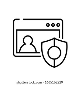 Icono de línea de conexión en línea segura, signo de concepto, ilustración de vector de esquema, símbolo lineal.