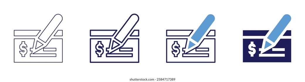 Secure online payment gateways icon in 4 different styles. Thin Line, Line, Bold Line, Duotone. Duotone style. Editable stroke.