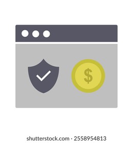 Secure online payment illustrated on white background