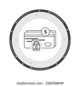 Secure Online Payment line icon flat design