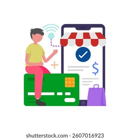 Secure Online Payment System Vector Illustration