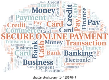 Secure Online Payment word cloud. Vector made with text only.