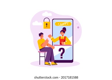 Secure Online Shopping Application Illustration concept. Flat illustration isolated on white background.