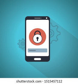 Secure online shopping and data protection. Blue Theme Concept