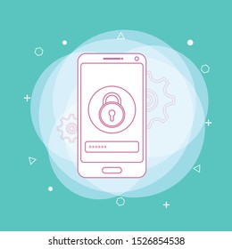 Secure online shopping and data protection. Concept of line icon