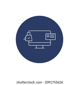 Secure online transactions icon vector