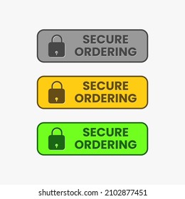 Secure ordering security checkout shopping digital products button design vector