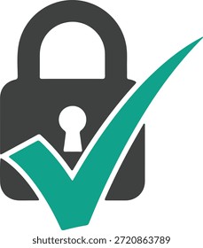 Candado seguro con marca de verificación que significa protección y seguridad verificadas