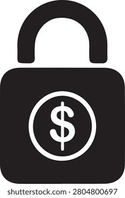 Secure padlock graphic featuring dollar sign symbol inside