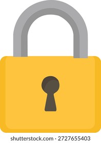 Secure padlock with gray shackle and yellow body