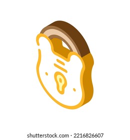 vector de icono isométrico de candado seguro. señal de candado seguro. ilustración de símbolo aislado