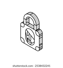 secure padlock isometric icon vector. secure padlock sign. isolated symbol illustration