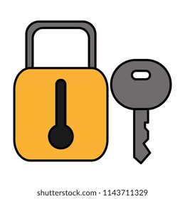 secure padlock and key