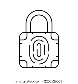 secure padlock line icon vector. secure padlock sign. isolated contour symbol black illustration