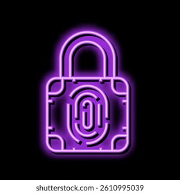 secure padlock neon light sign vector. secure padlock illustration